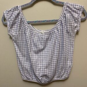 TWIK Lavender Cotton Gingham Crop Top